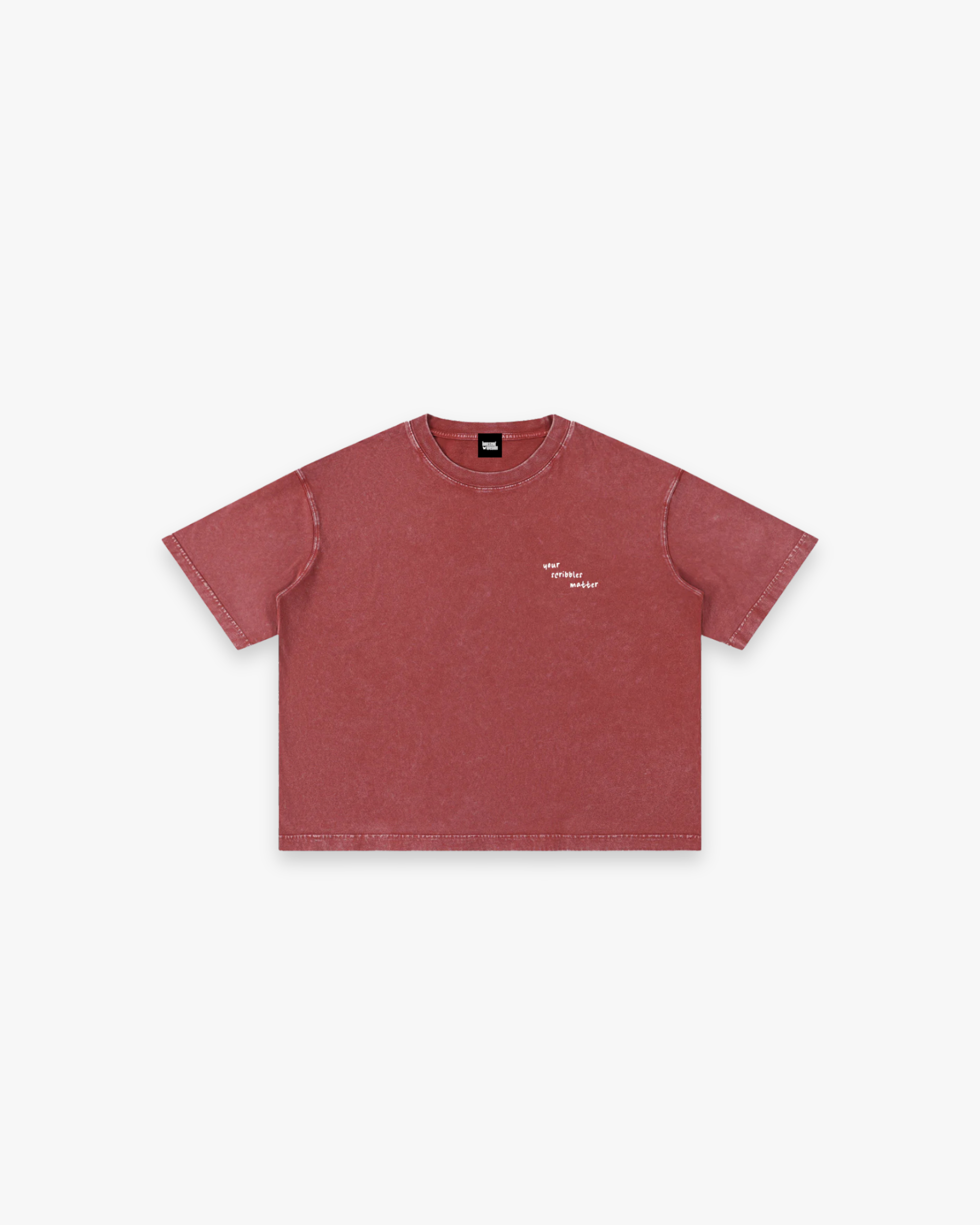 The "Scribble" Mineral Wash Boxy Tee