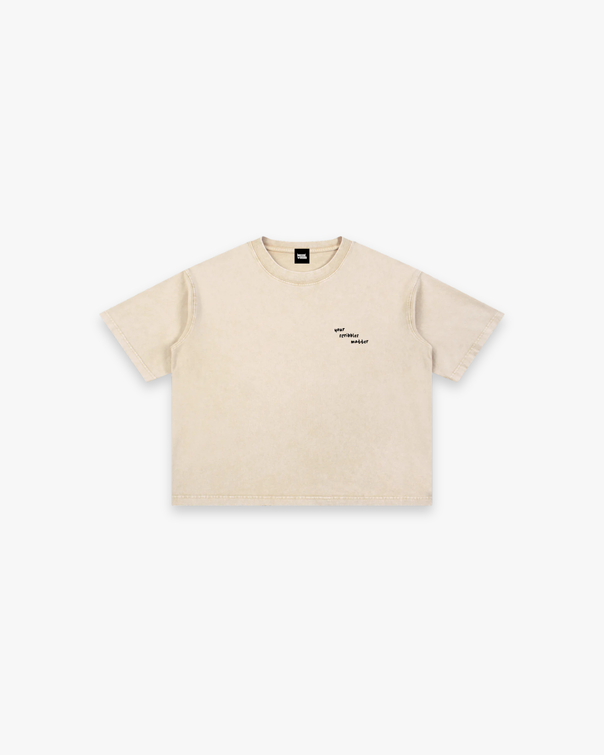 The "Scribble" Mineral Wash Boxy Tee