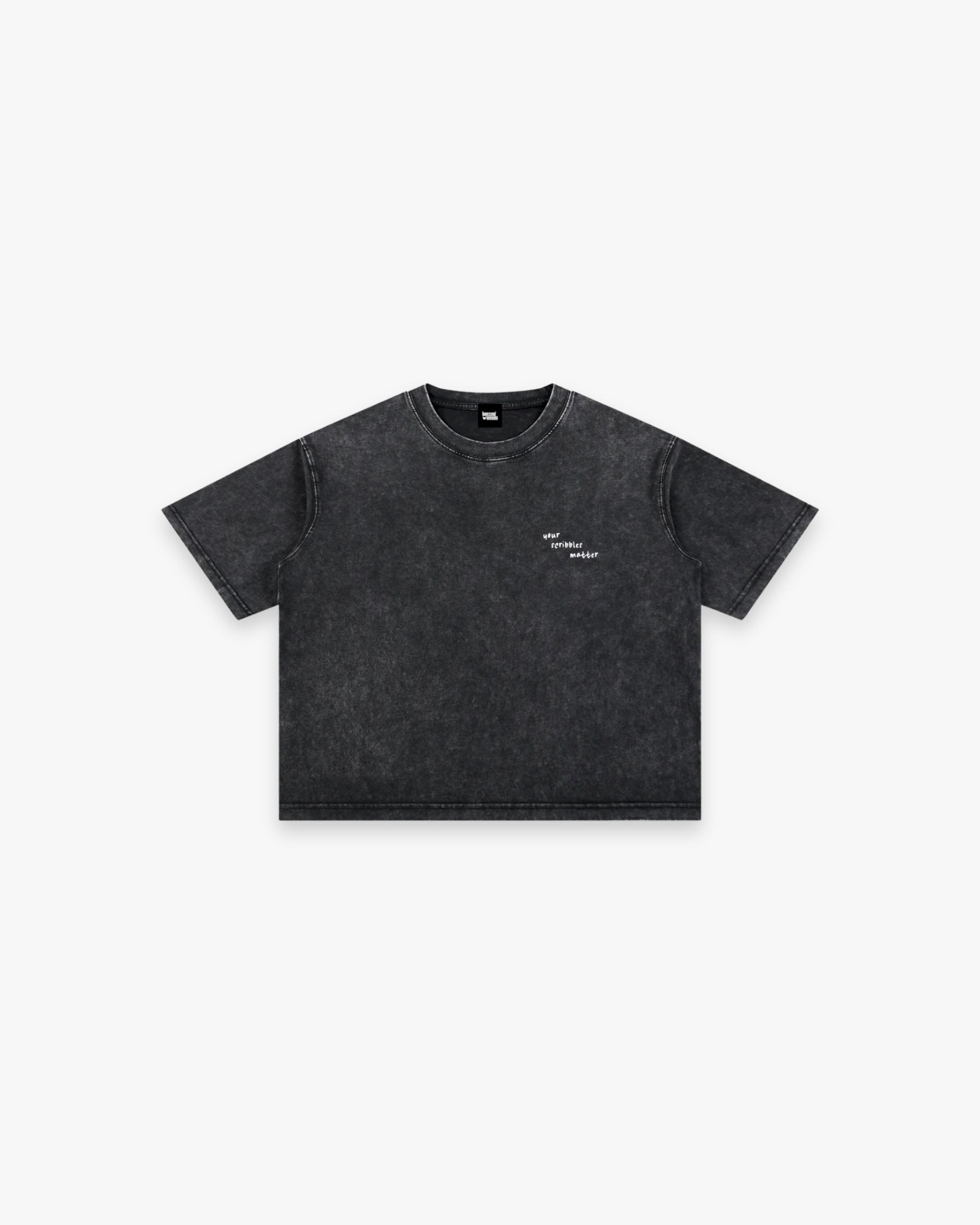 The "Scribble" Mineral Wash Boxy Tee