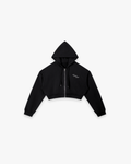 The "Scribble" Cropped Zip-Up Hoodie