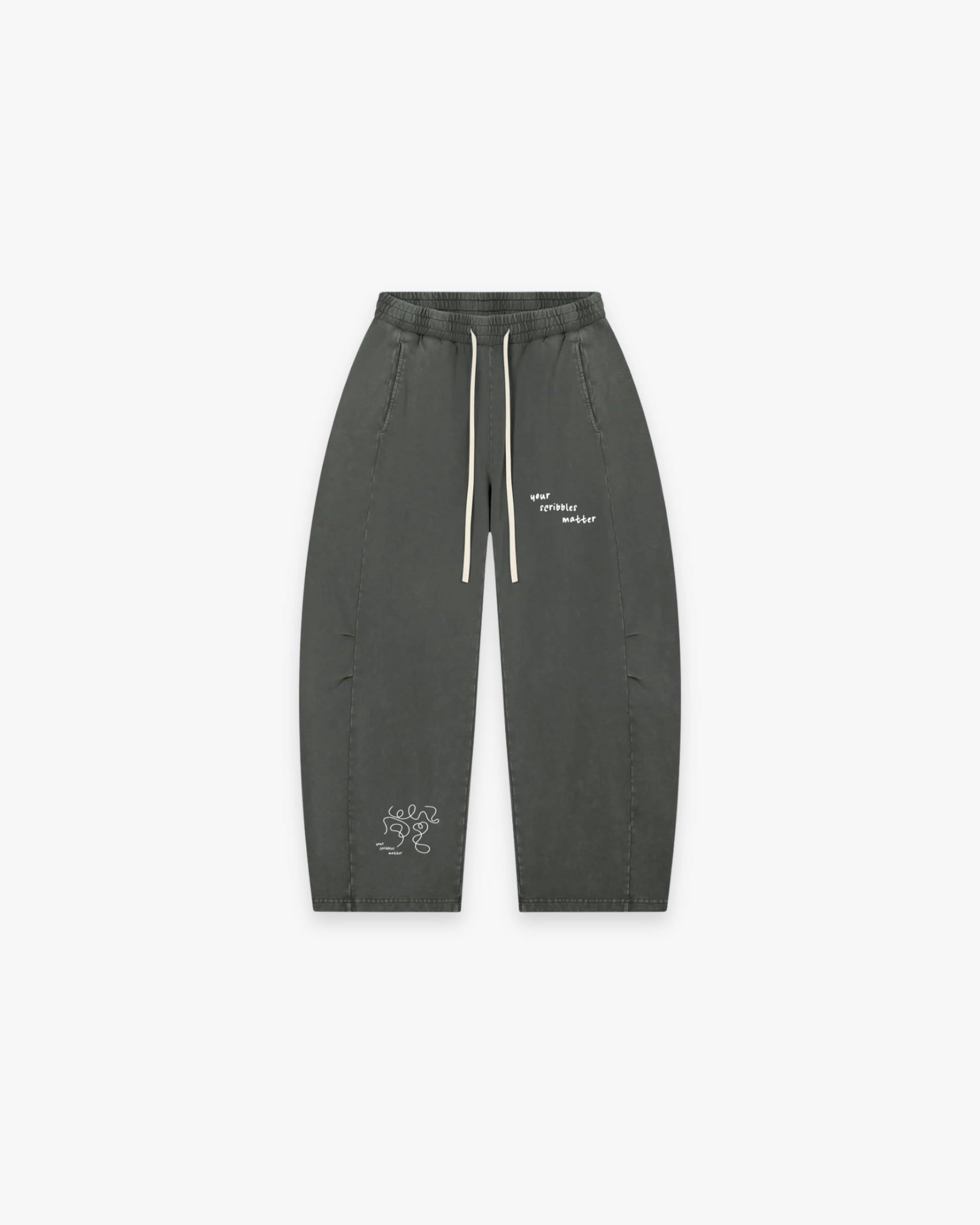 The "Scribble" Mineral Wash Barrel Pants