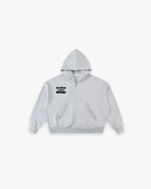 The "Art Supplies" Full-Zip Boxy Hoodie