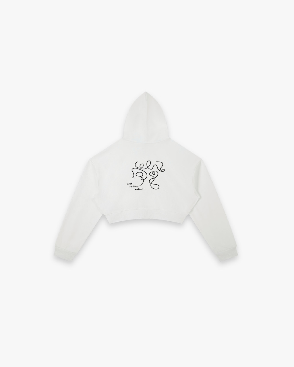 The "Scribble" Cropped Zip-Up Hoodie