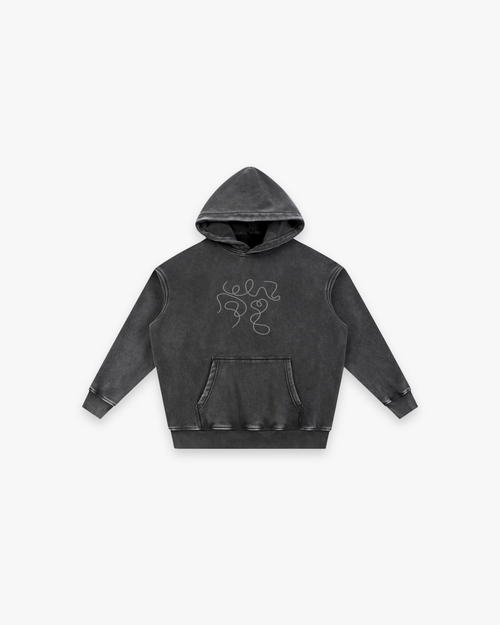 "The Scribble" Snow Wash Oversized Hoodie