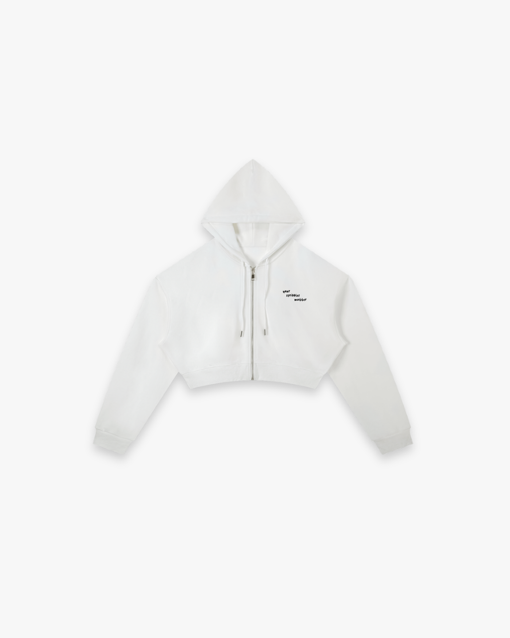 The "Scribble" Cropped Zip-Up Hoodie