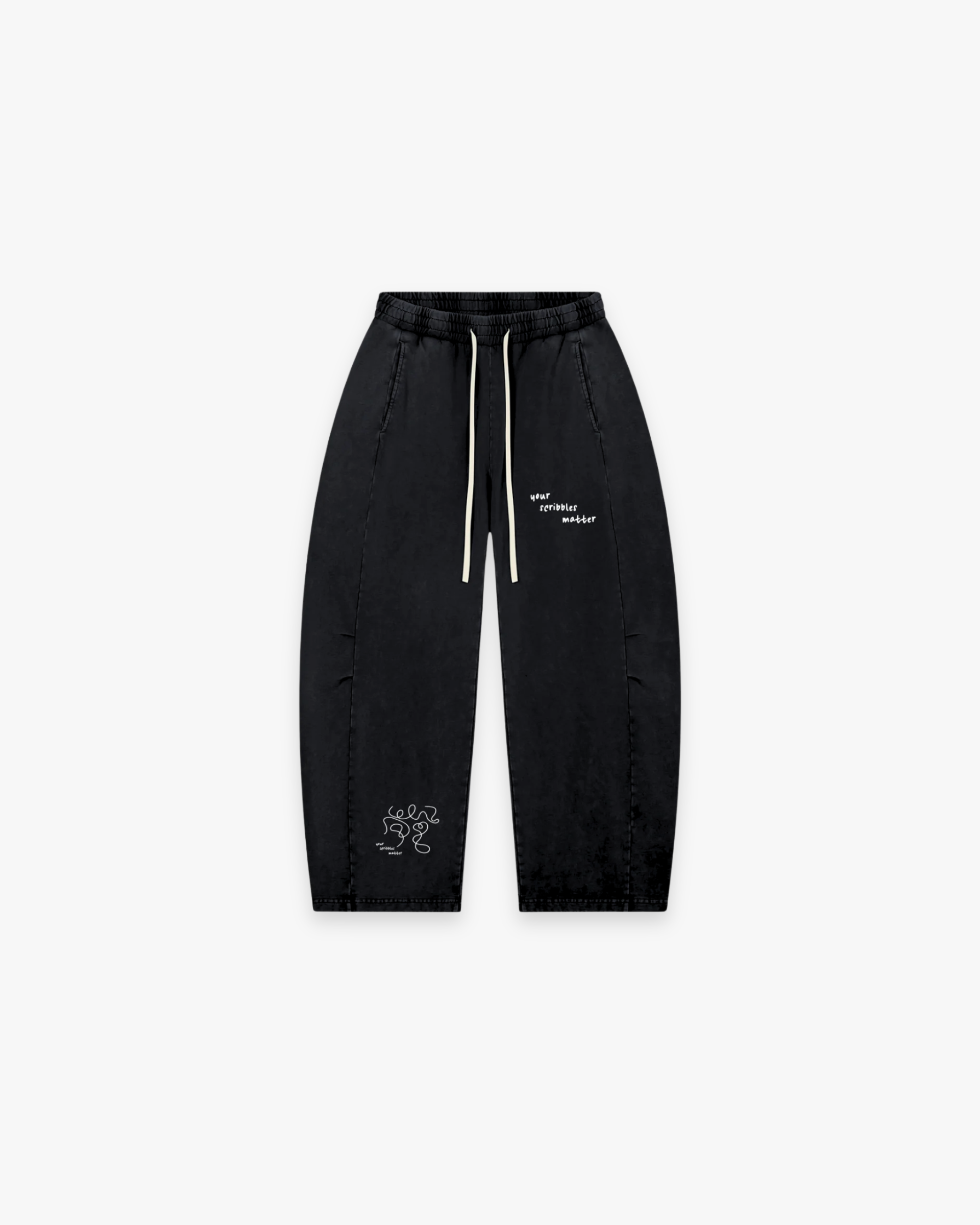 The "Scribble" Mineral Wash Barrel Pants
