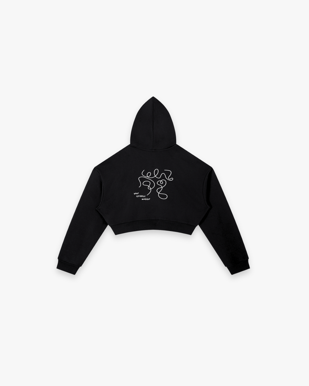 The "Scribble" Cropped Zip-Up Hoodie