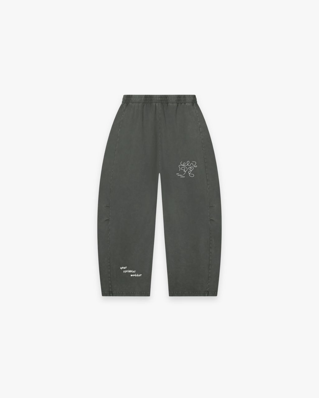 The "Scribble" Mineral Wash Barrel Pants